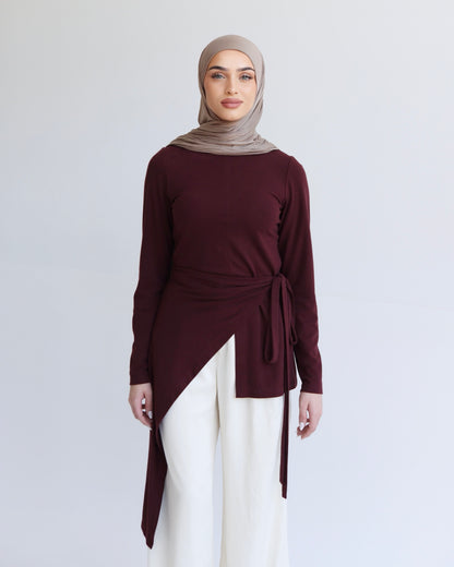 Wrap top - Burgundy