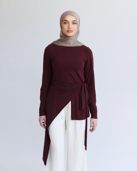 Wrap top - Burgundy