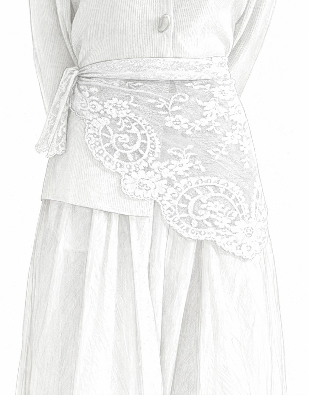 Lace Belt - White