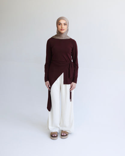 Wrap top - Burgundy
