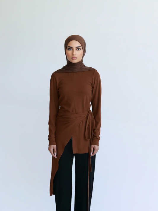 Wrap top - Brown