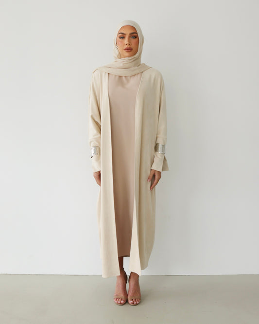 Veloura Abaya Beige